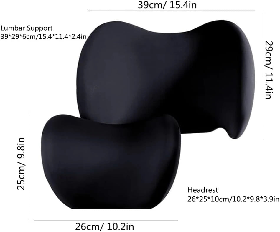 Ergonomic Car Lumbar and Neck Support Pillow