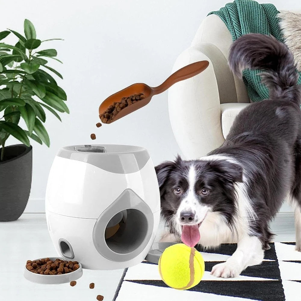 Interactive Tennis Ball Dog Treat Launcher