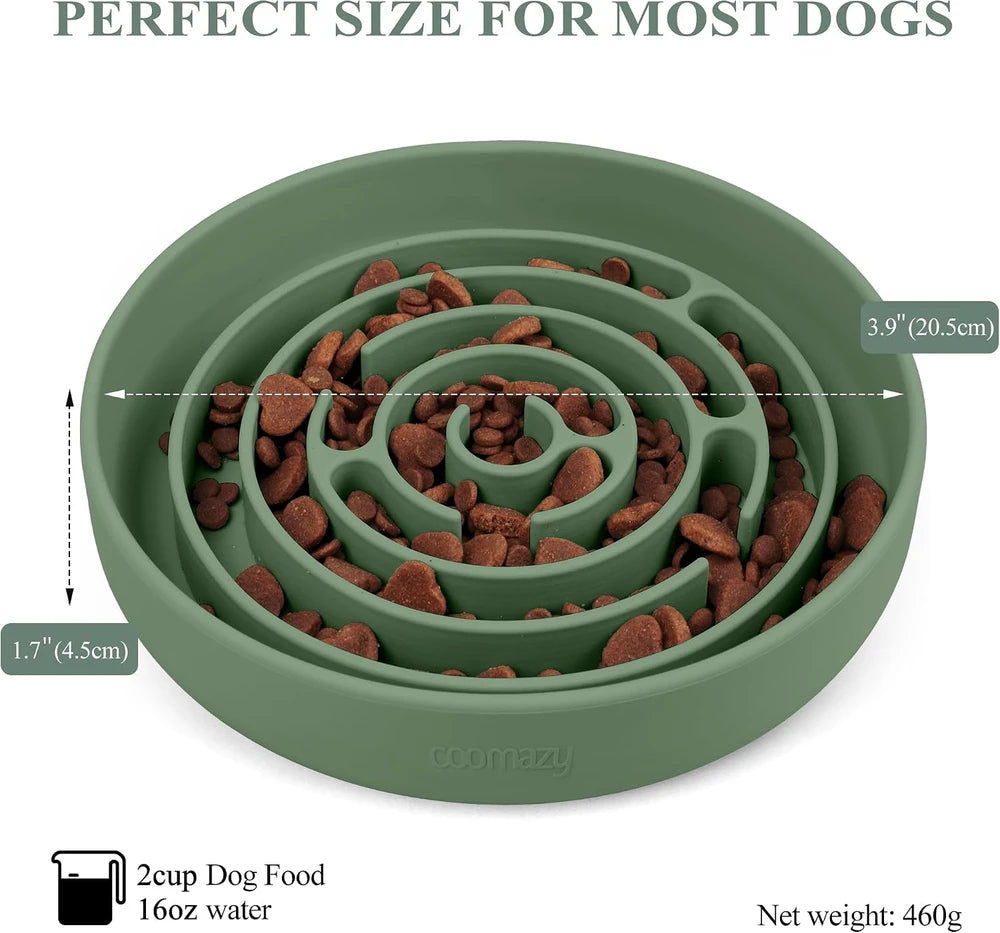 Coomazy Silicone Slow Feeder Dog Bowl