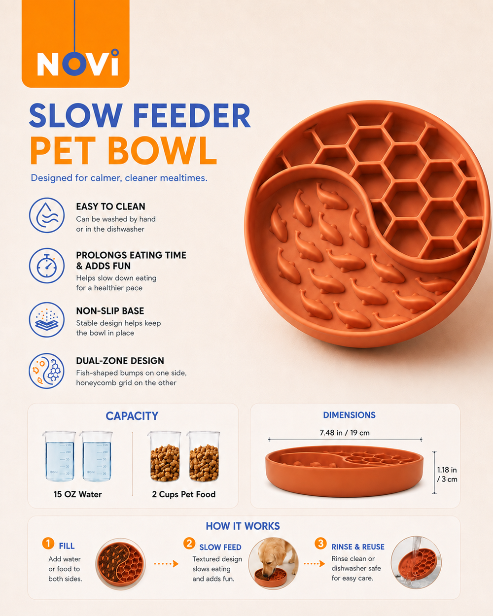 Dog Slow Feeder Bowl